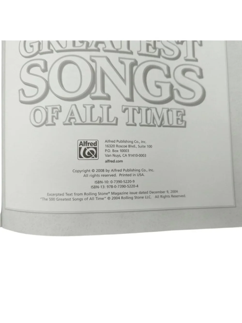 Rolling Stone 500 Greatest Songs Guitar Classics Vol 1 Easy Guitar TAB Book